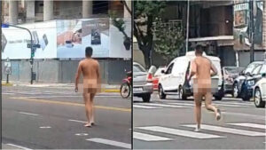 Un hombre salió a correr desnudo por la Avenida del Libertador